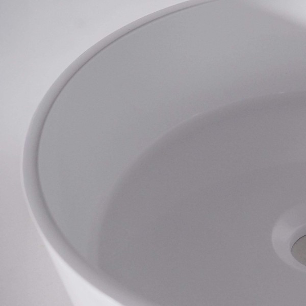 Rundes Keramikwaschbecken, matt weiß – Rundo