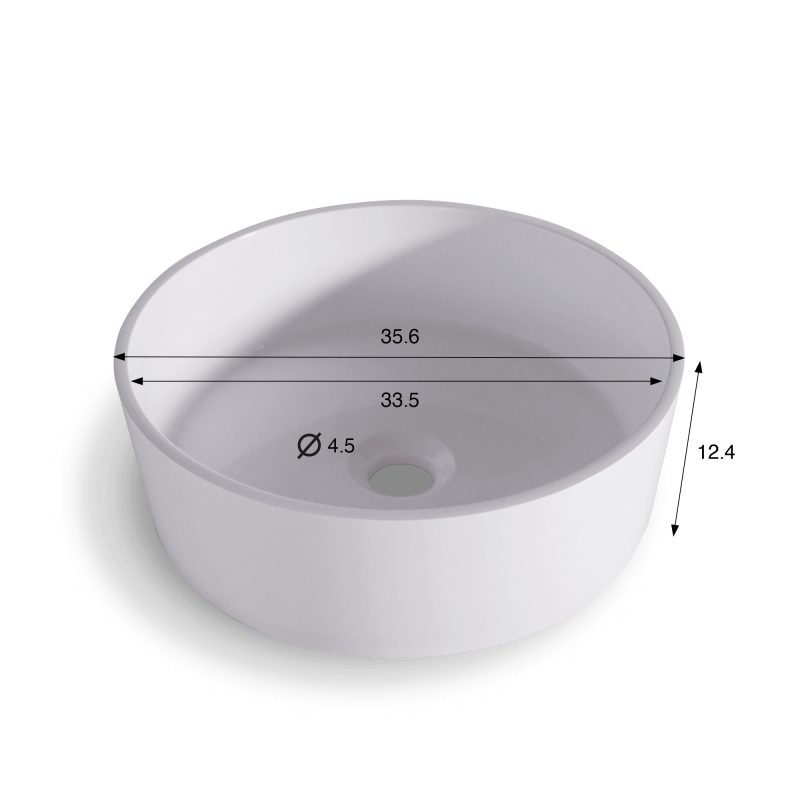 Rundes Keramikwaschbecken, matt weiß – Rundo