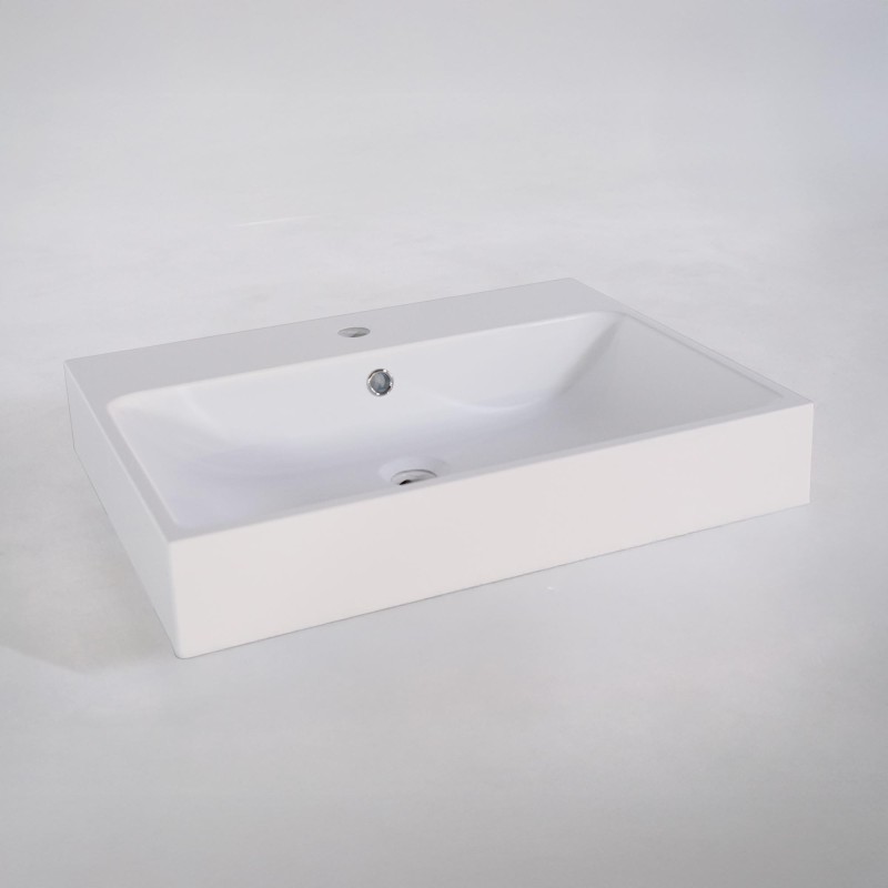 Keramik-Waschbecken fürs Badezimmer, matt weiß – Anna