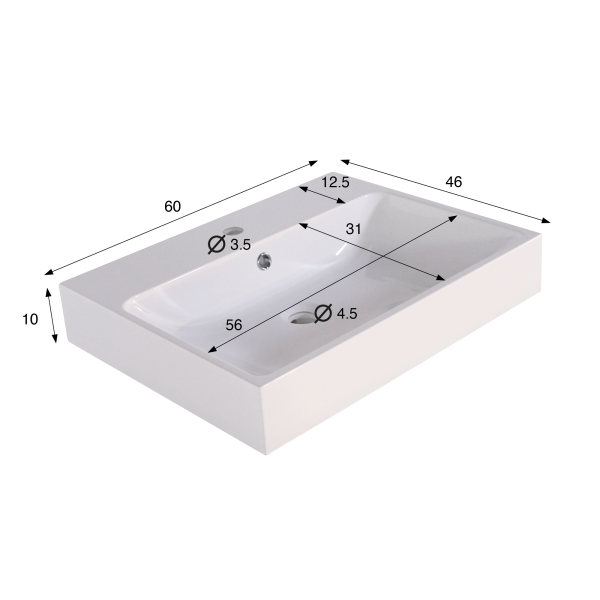 Keramik-Waschbecken fürs Badezimmer, matt weiß – Anna