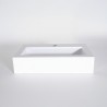 Rechteckiges Aufsatzwaschbecken aus Keramik, matt weiß – Odon