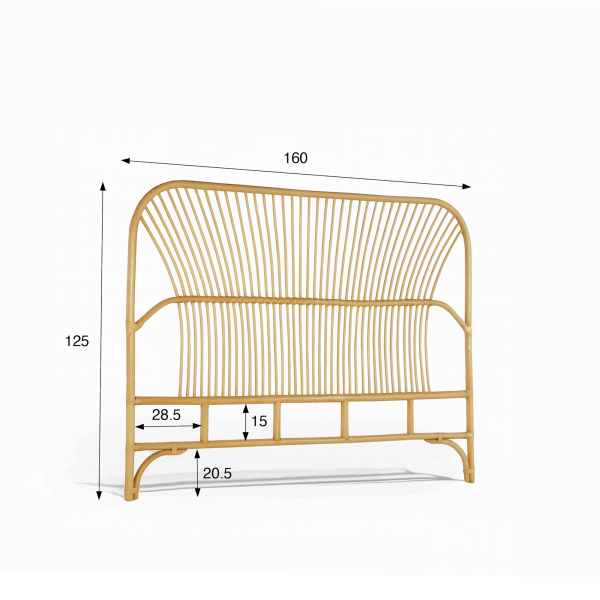 Kopfteil 160 cm aus Rattan – Canea