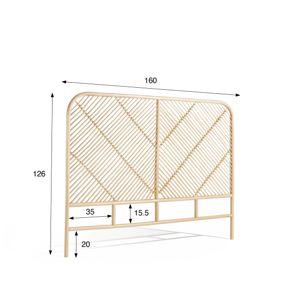 Kopfteil 160 cm aus Rattan – Weava