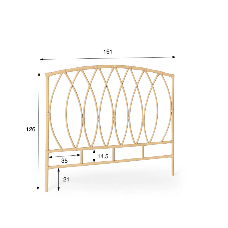 Kopfteil 160 cm aus Rattan – Artis