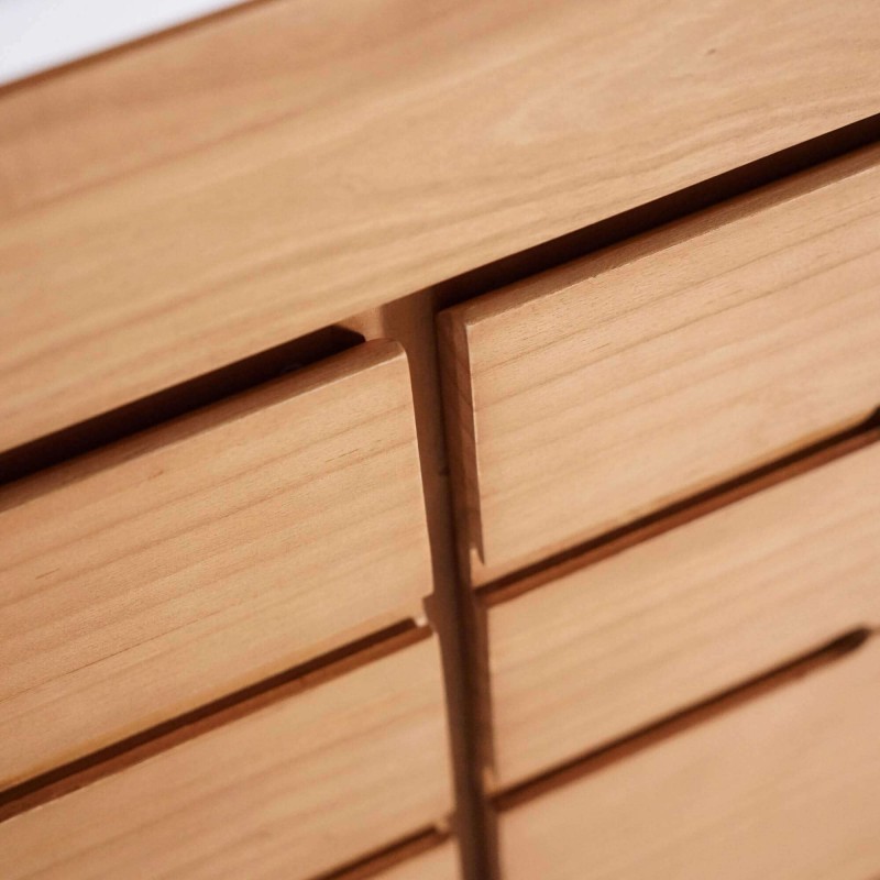 Badmöbel mit Einzelwaschbecken aus Massivholz, matt weiß – Ashwini