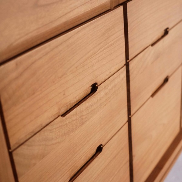 Badmöbel mit Doppelwaschbecken aus Massivholz, matt weiß – Ashwini