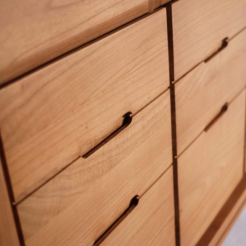 Badmöbel mit Doppelwaschbecken aus Massivholz, matt weiß – Ashwini