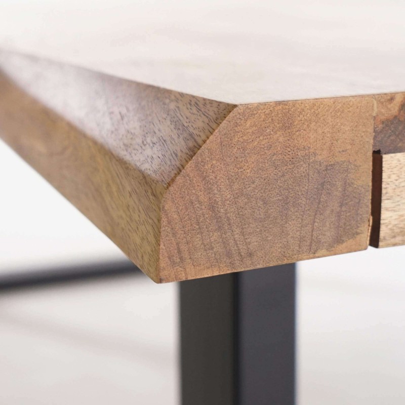 Massivholztisch mit Metallbeinen 180 cm - Rustik