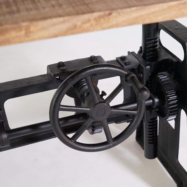 Erhöhbarer industrieller Esstisch 200 cm