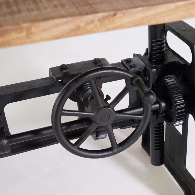 Erhöhbarer industrieller Esstisch 200 cm