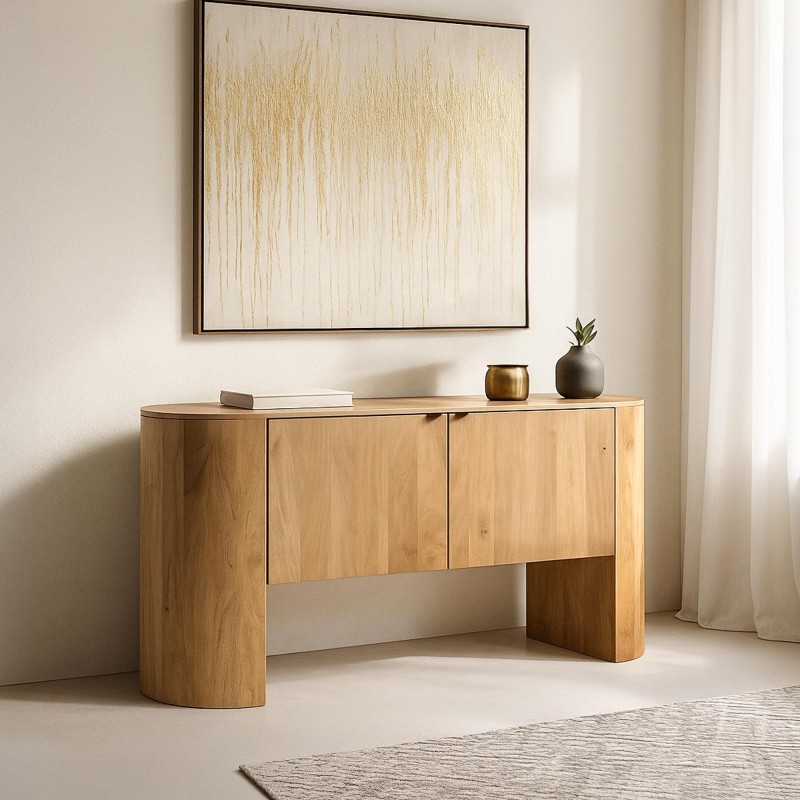 Sideboard mit 2 Türen aus Massivholz - Timea