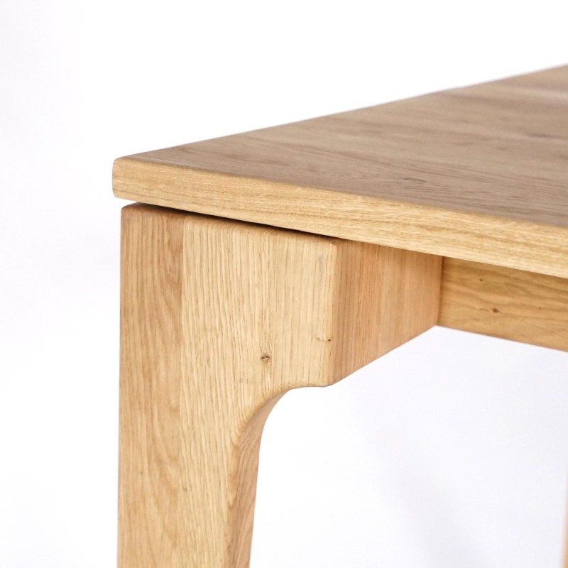 Rechteckiger Esstisch aus Eichenholz 140 × 80 cm mit 50 cm Verlängerungsplatte