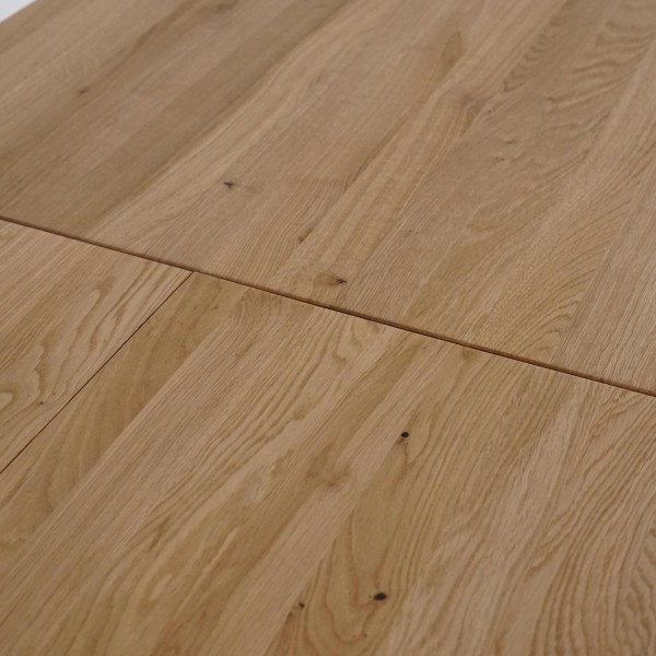 Rechteckiger Esstisch aus Eichenholz 140 × 80 cm mit 50 cm Verlängerungsplatte