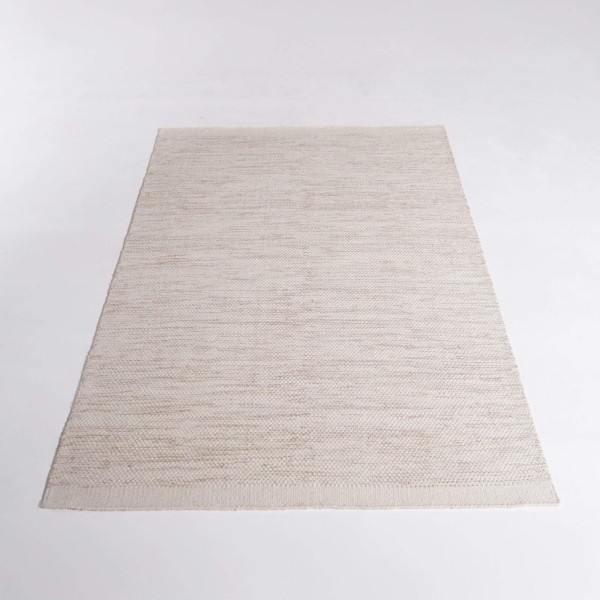 Woll- und Baumwollteppich 140x200 cm, Beige - Elowen