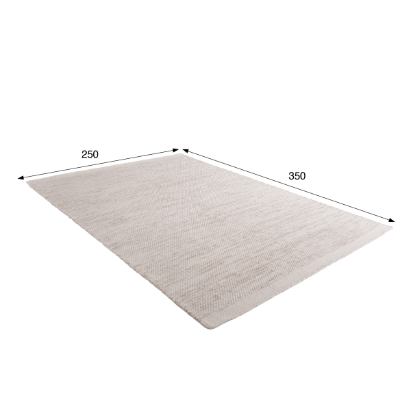 Woll- und Baumwollteppich 250x350 cm, Beige - Elowen