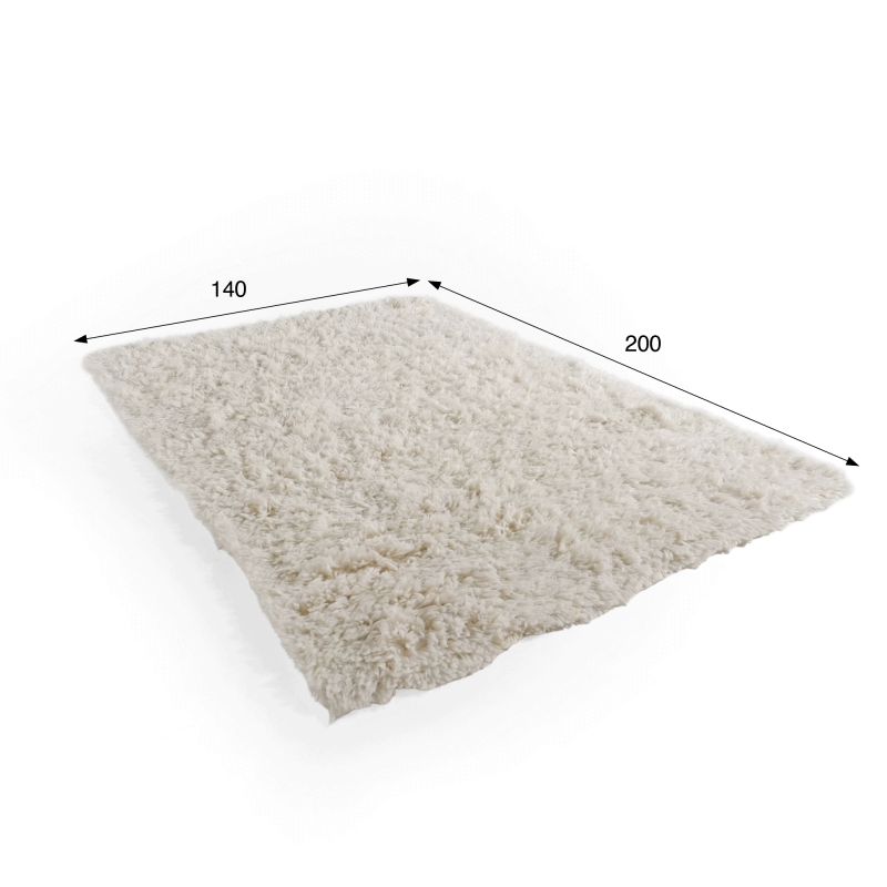 Wollteppich 140x200 cm, Weiß - Ruma