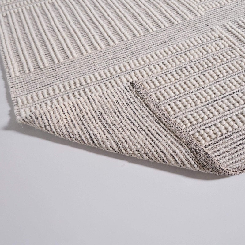 Wollteppich 140x200 cm, Weiß-Schwarz - Wola