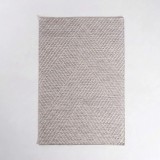 Wollteppich 140x200 cm, Weiß-Schwarz - Arvo