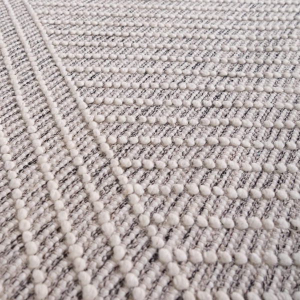 Wollteppich 140x200 cm, Weiß-Schwarz - Arvo