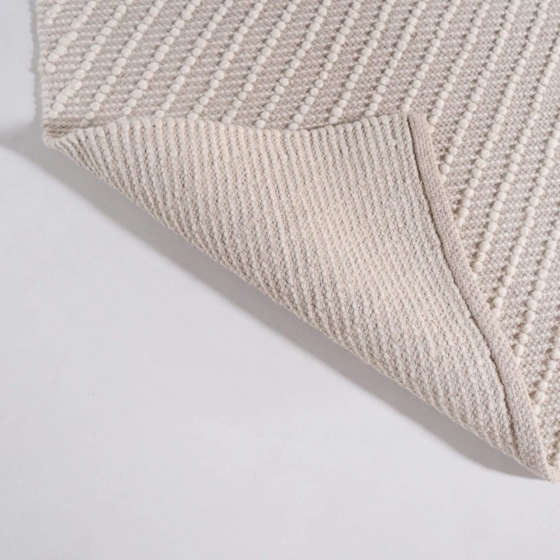 Wollteppich 140x200 cm, Weiß-Beige - Arvo