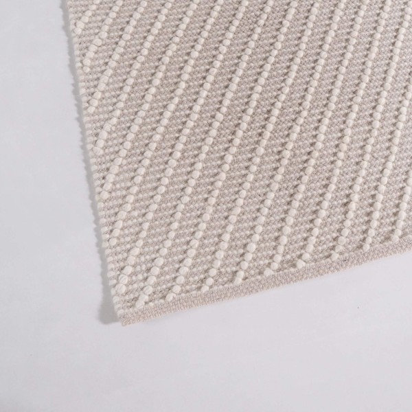 Wollteppich 140x200 cm, Weiß-Beige - Arvo