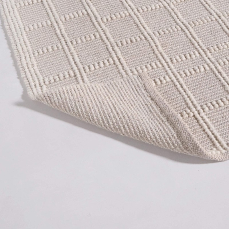 Wollteppich 140x200 cm, Weiß-Beige - Silva