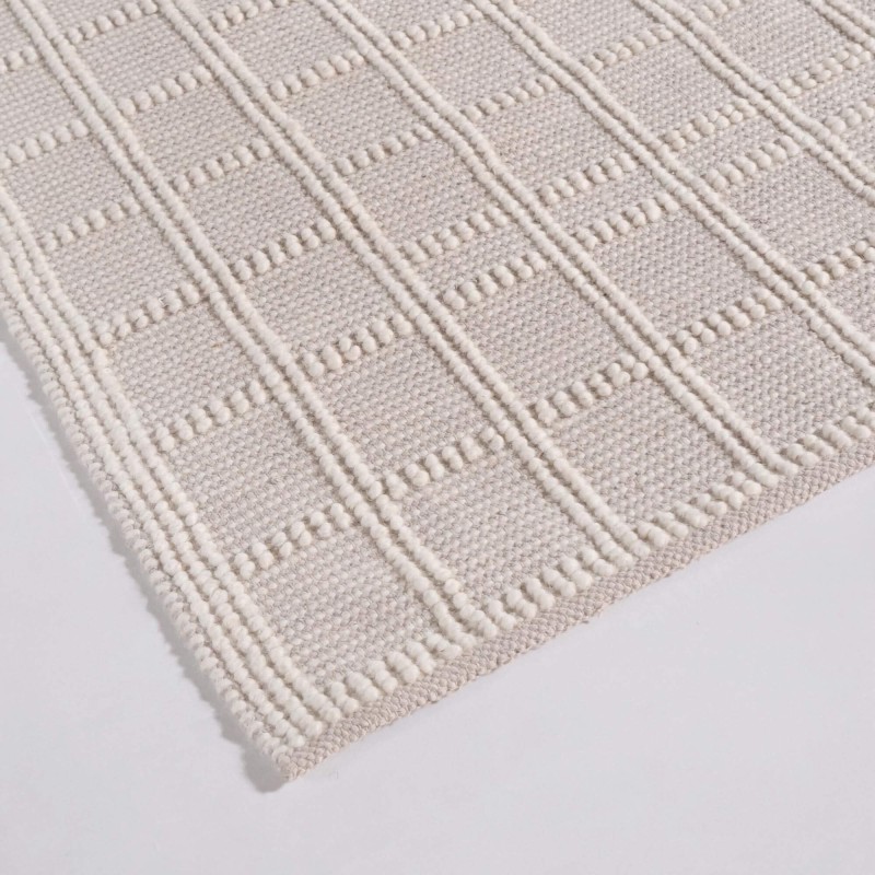 Wollteppich 140x200 cm, Weiß-Beige - Silva