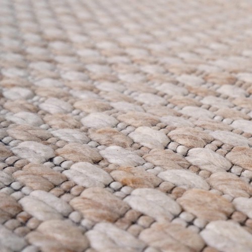 Wollteppich 140x200 cm, Weiß-Beige - Orin