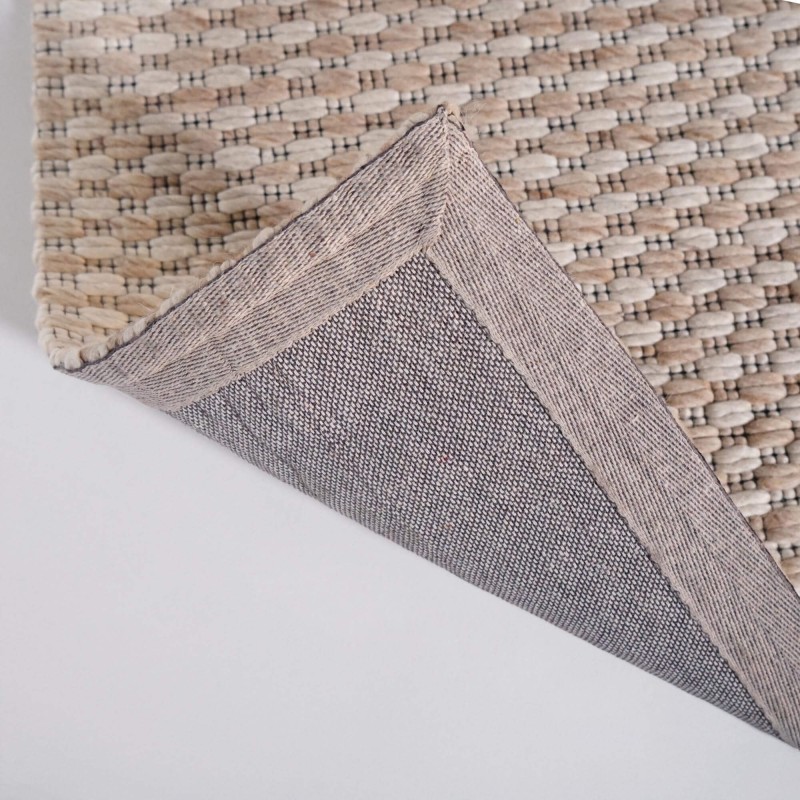 Wollteppich 140x200 cm, Weiß-Beige - Orin