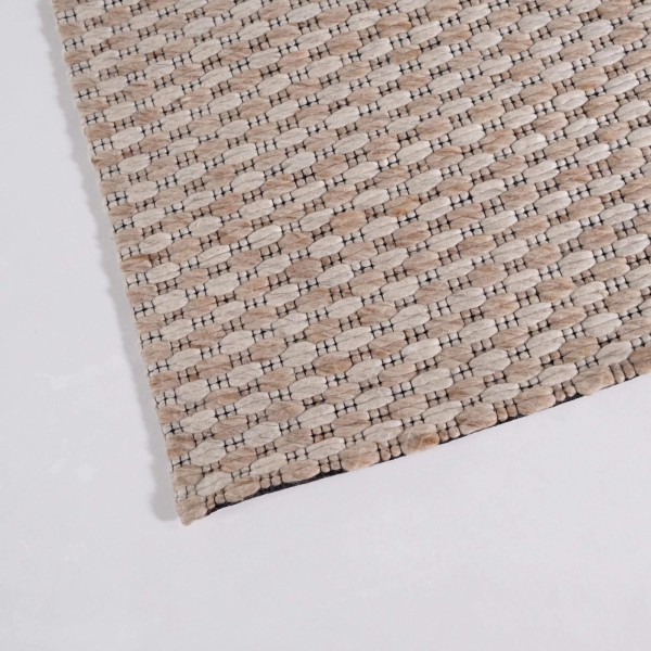 Wollteppich 140x200 cm, Weiß-Beige - Orin