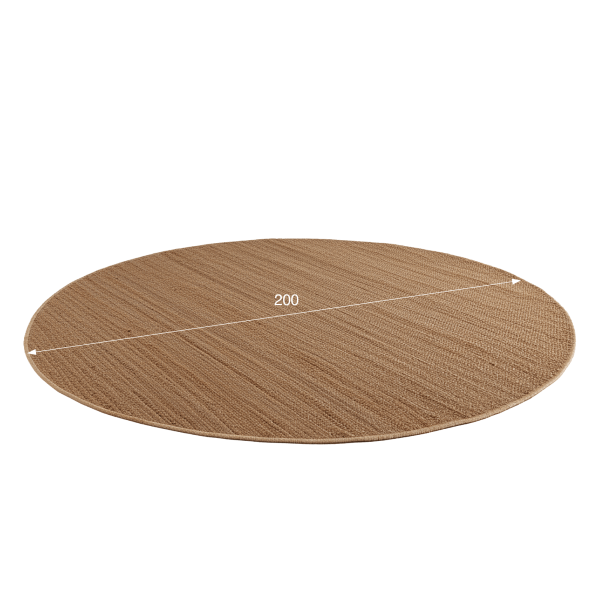 Juteteppich 200x200 cm, Weiß-Beige - Noa