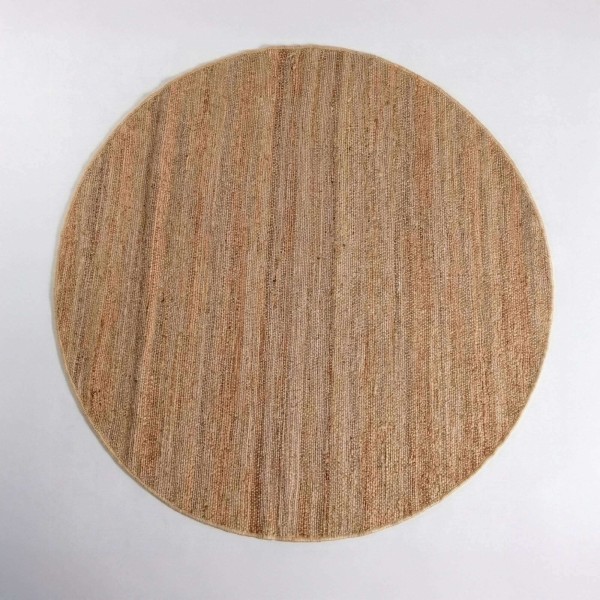 Juteteppich 150x150 cm, Weiß-Beige - Noa