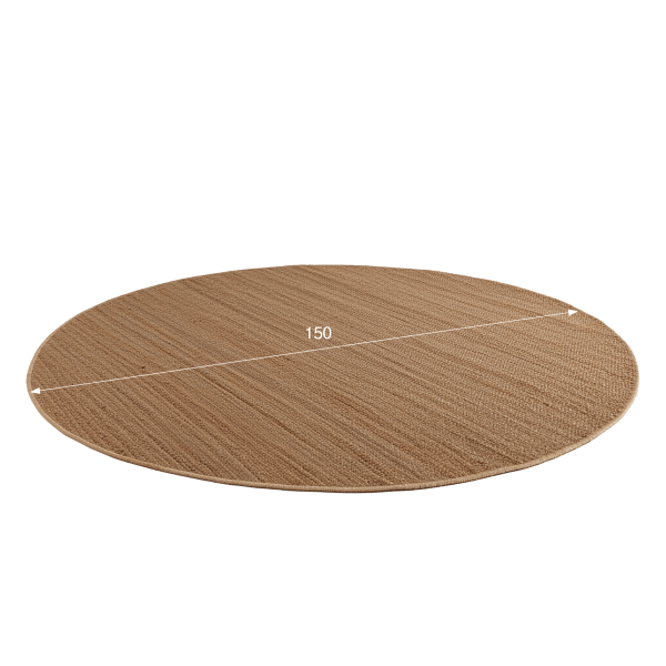 Juteteppich 150x150 cm, Weiß-Beige - Noa