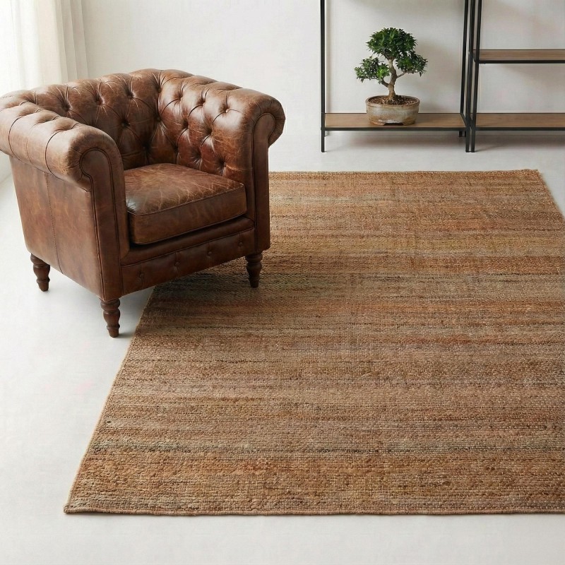 Juteteppich 140x200 cm, Weiß-Beige - Noa