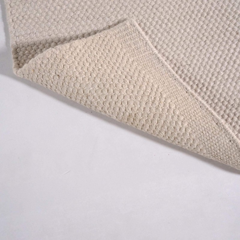 Woll- und Baumwollteppich 140x200 cm, Weiß-Grau - Iria