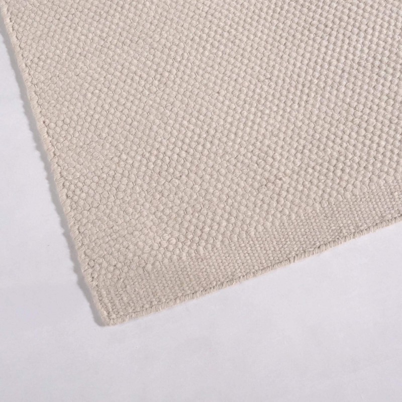 Woll- und Baumwollteppich 140x200 cm, Weiß-Grau - Iria