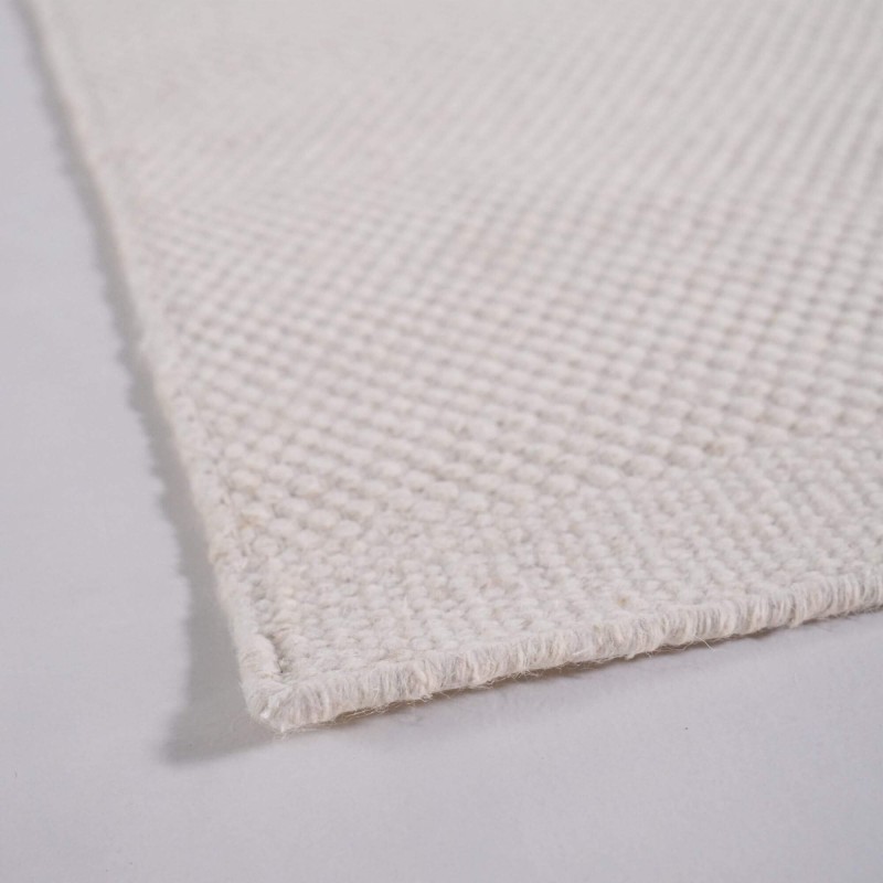 Woll- und Baumwollteppich 200x300 cm, Weiß - Elowen