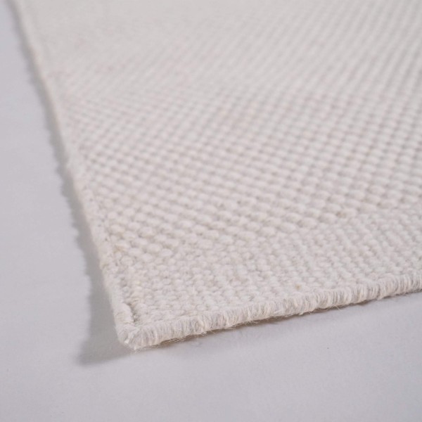 Woll- und Baumwollteppich 250x350 cm, Weiß - Elowen