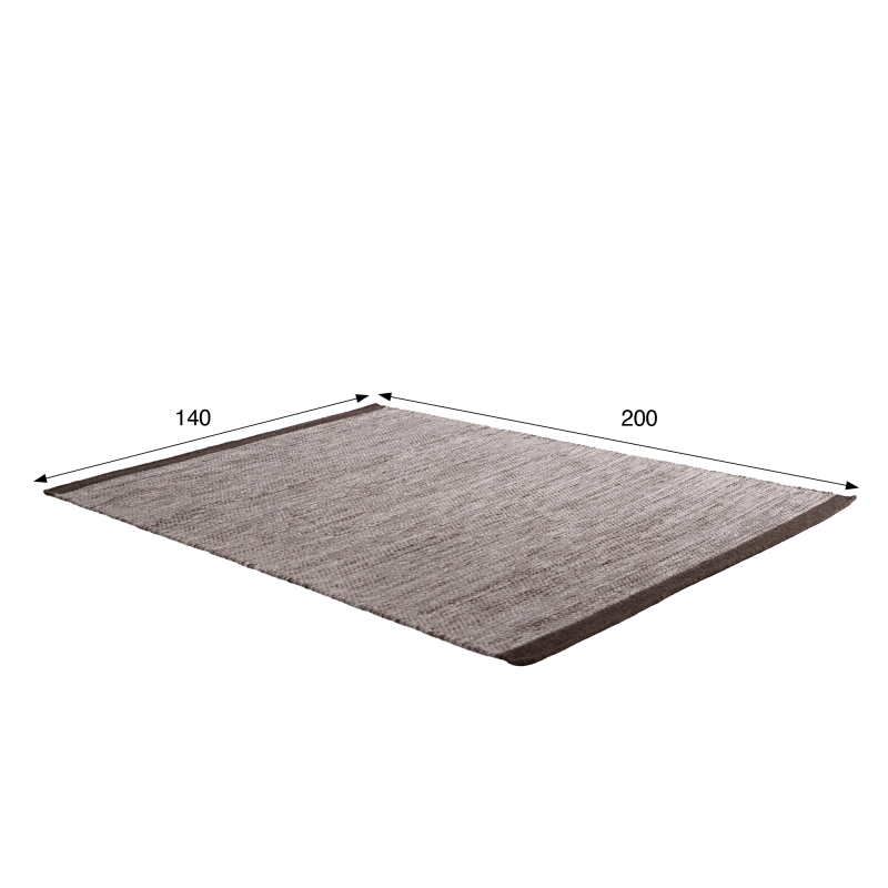 Woll- und Baumwollteppich 140x200 cm, Braun - Elowen