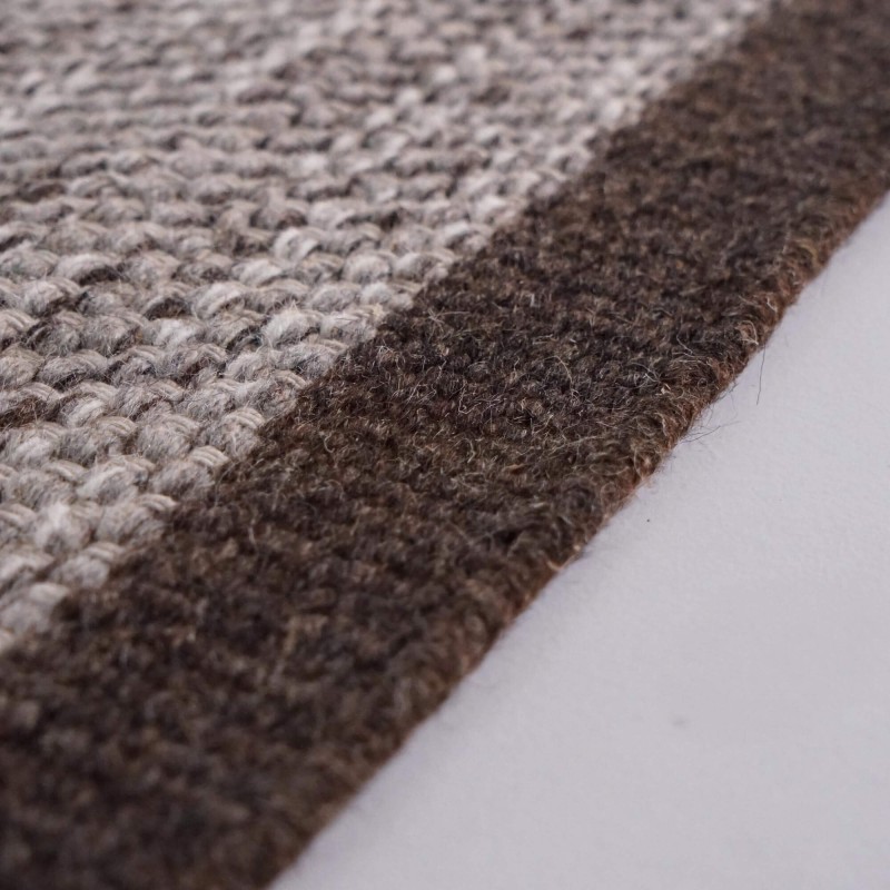 Woll- und Baumwollteppich 160x230 cm, Braun - Elowen