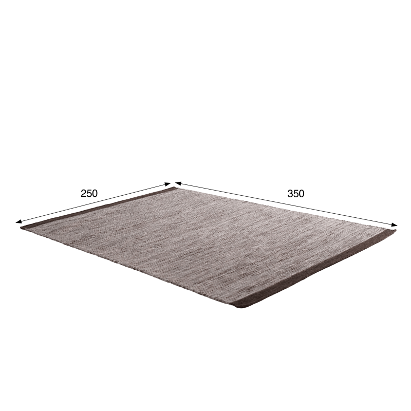 Woll- und Baumwollteppich 250x350 cm, Braun - Elowen