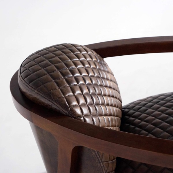 Vintage-Ledersessel aus Echtleder, braun – Graham