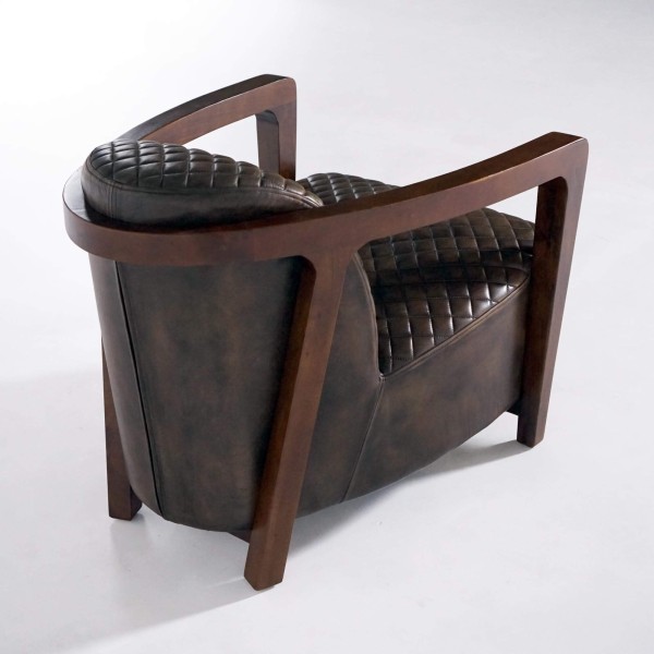 Vintage-Ledersessel aus Echtleder, braun – Graham