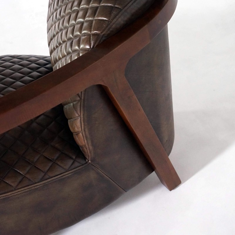 Vintage-Ledersessel aus Echtleder, braun – Graham