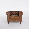 Chesterfield-Sessel aus echtem Leder – Edward