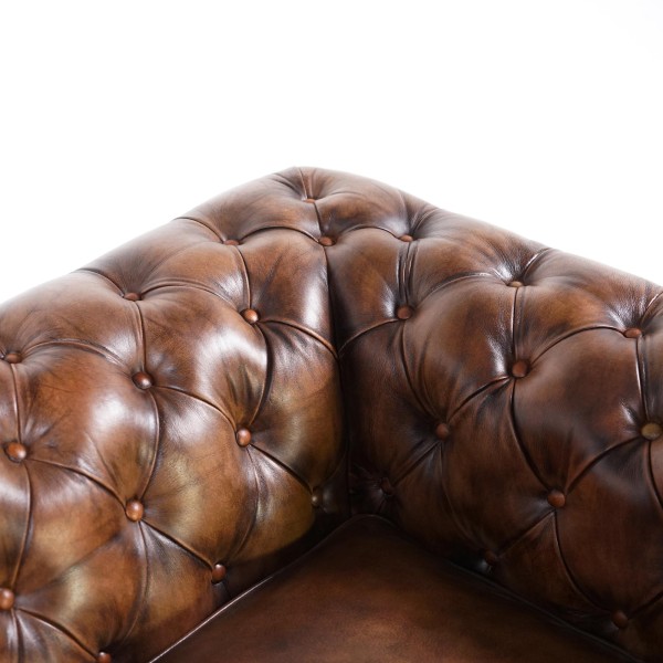 Chesterfield-Sessel aus echtem Leder – Edward