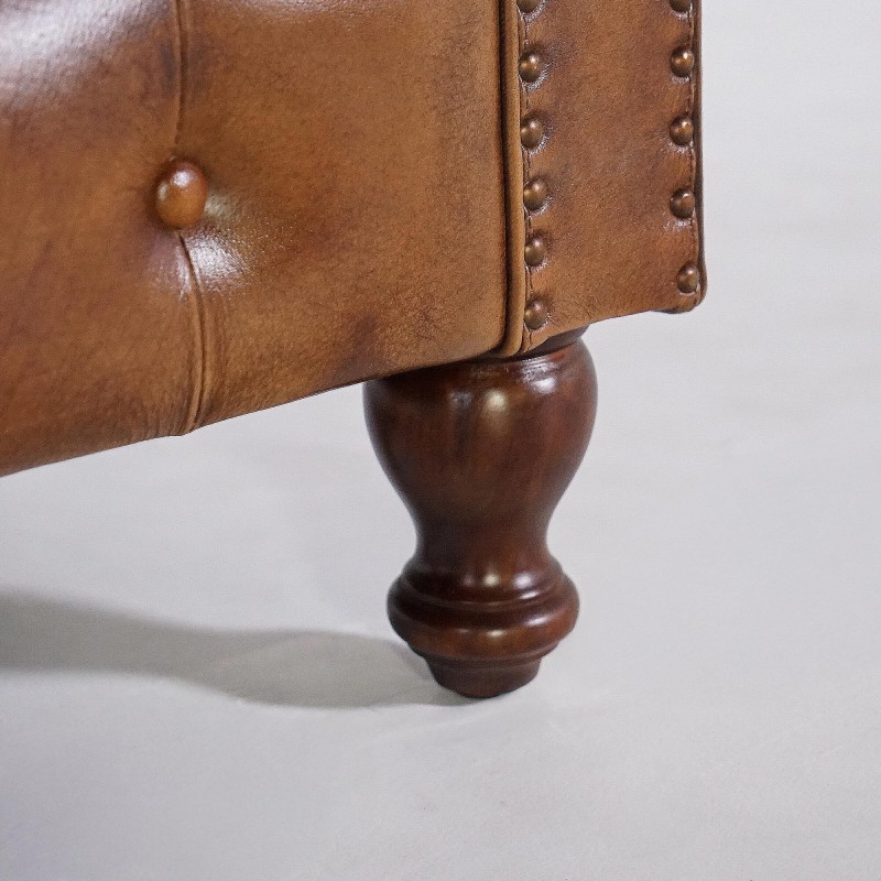 Chesterfield-Sessel aus echtem Leder – Edward
