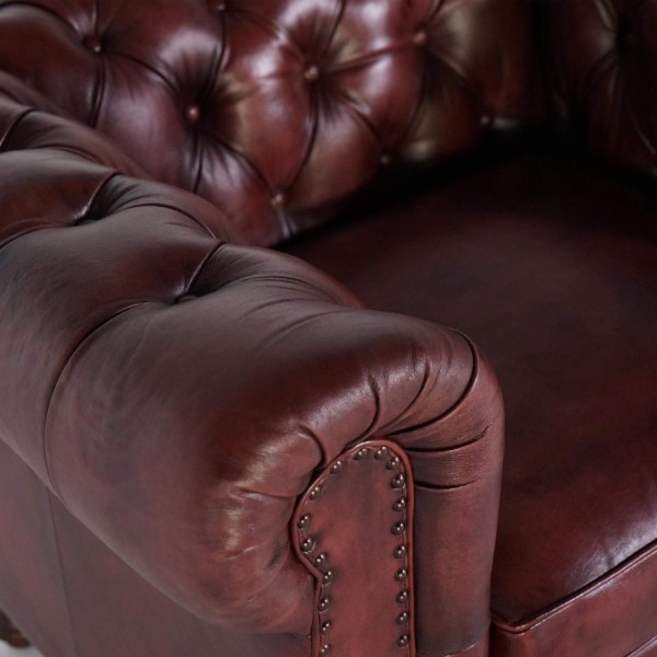 Chesterfield-Sessel aus echtem Leder – Edward