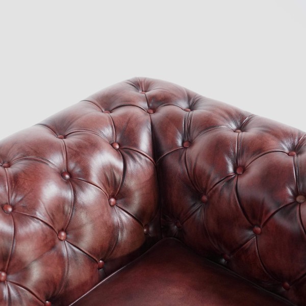 Chesterfield-Sessel aus echtem Leder – Edward