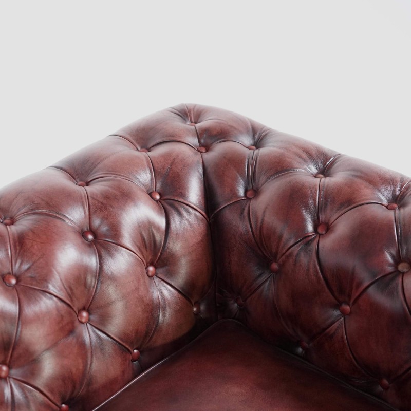 Chesterfield-Sessel aus echtem Leder – Edward